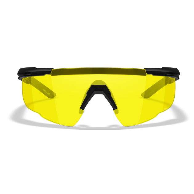Защитные баллистические очки для большей четкости и контрастности Wiley X Saber Advanced, желтые линзы в черной оправе - изображение 1