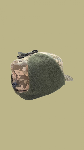 Зимова кепка тепла тактична камуфляжна військова Піксель ММ14 на флісі Бейсболка ЗСУ - зображення 2