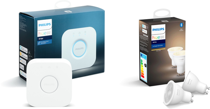 Набор Philips Hue Bridge, лампа GU10 2 шт White (BRIDGE+GU10W_2P ...