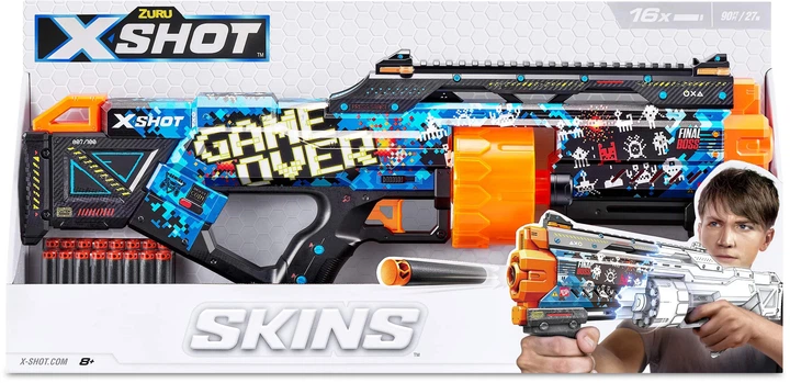 Швидкострільний бластер Zuru X-SHOT Skins Last Stand Game Over 16 патронів (193052039279) - зображення 4