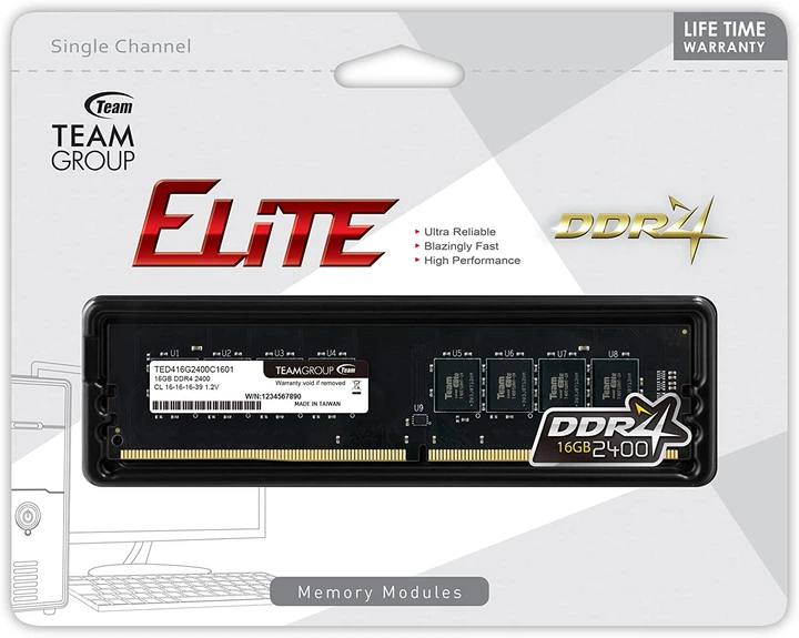 TEAMGROUP 16GB DDR4 2400MHz メモリー TEAM ELITE DDR4 2400 16GB (8GB×2) デスクトップ用 メモリ 2枚組 U