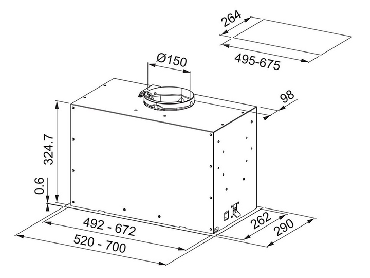 Витяжка Franke Box Flush EVO FBFE XS A70 (305.0665.361) - изображение 2