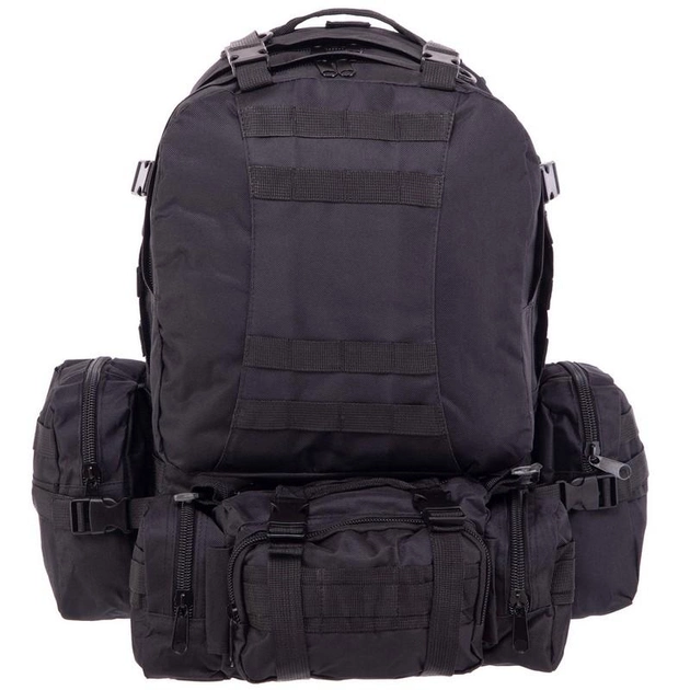 Тактичний рюкзак 55 л рейдовий з підсумками, що від'єднуються (50 х 34 х 15+10 см) Чорний ZK-5504 - зображення 2