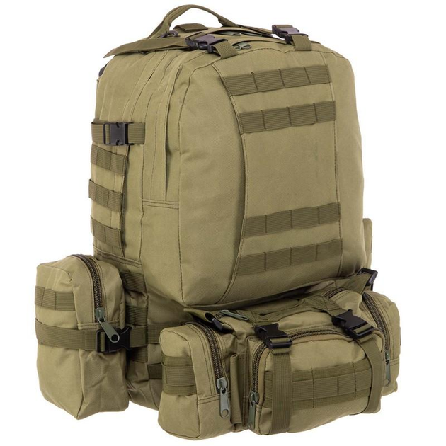 Тактический рюкзак 55 л рейдовый с отсоединяемыми подсумками (50 х 34 х 15+10 см) Оливковый ZK-5504 - изображение 1