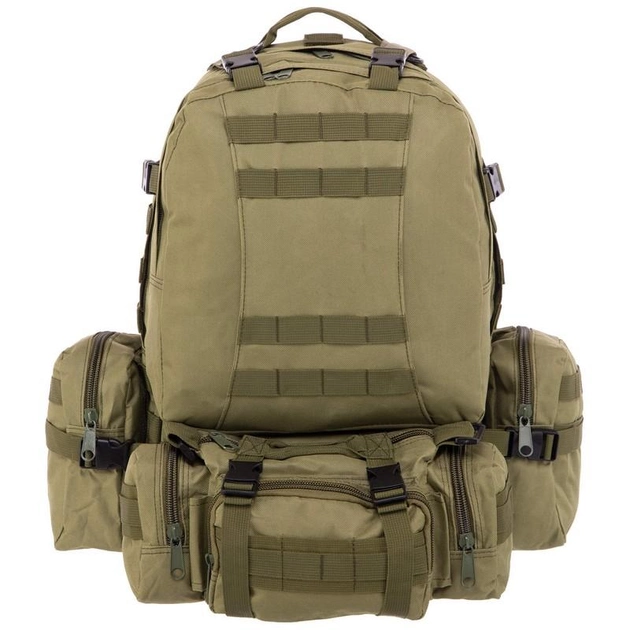 Тактический рюкзак 55 л рейдовый с отсоединяемыми подсумками (50 х 34 х 15+10 см) Оливковый ZK-5504 - изображение 2