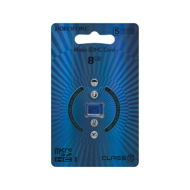 Портативный носитель карта памяти Borofone MicroSDHC 8gb 10 Class Синий - изображение 2