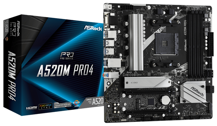 Материнська плата ASRock A520M Pro4 (sAM4, AMD A520, PCI-Ex16) - зображення 5