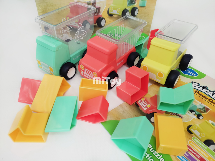 Развивающая игрушка Hola Toys Машинки пазлы 3 шт., с фигурами и ...