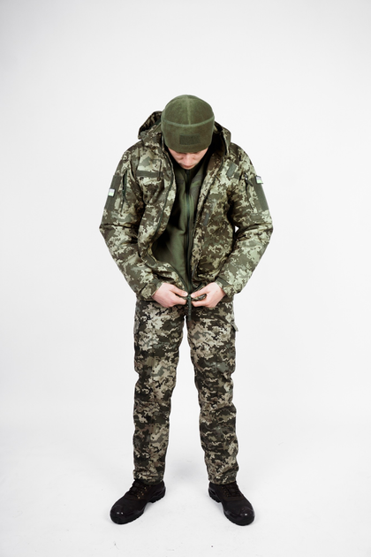 Тактическая военная куртка Бушлат зимний SoftShell Пиксель ВСУ 56 размер Козак - изображение 2