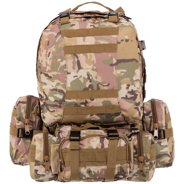 Рюкзак тактический с подсумками, рейдовый военный SP-Sport ZK-5504 55л камуфляж Multicam - изображение 2