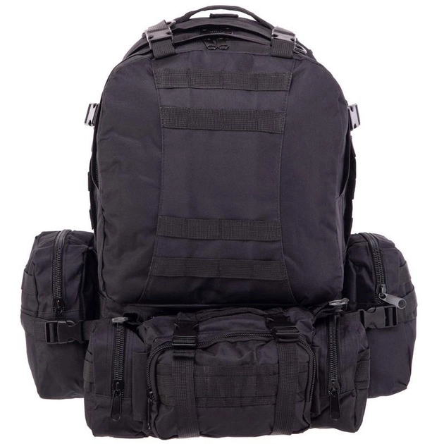 Рюкзак тактический с подсумками, рейдовый военный SP-Sport ZK-5504 55л Черный - изображение 2