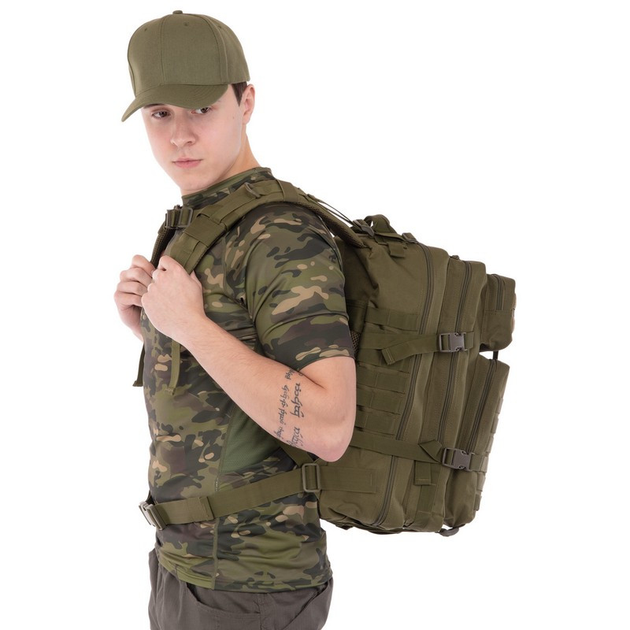 Рюкзак тактический, рейдовый военный SP-Sport ZK-5508 35л Оливковый - изображение 2
