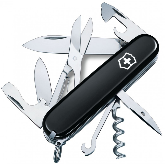 Складаний швейцарський ніж Victorinox Vx13703.3B1 Climber 15 функцій 91 мм чорний - зображення 1