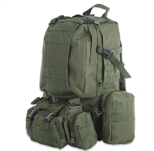 Рюкзак тактический военный с подсумками Tactical Backpack B08 50 л олива - изображение 2