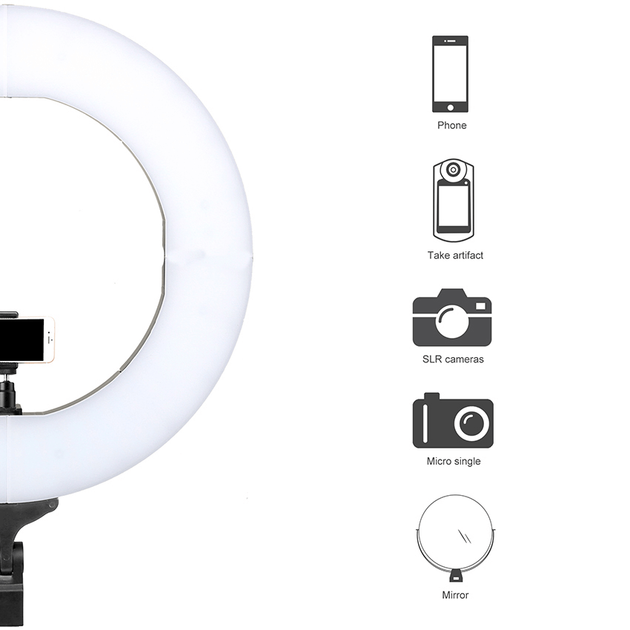 Селфи лампа и LED освещением 18 ZM448 180cm Tripod Stand Plug Powered 3200-5600K - Фото 3 Селфи лампа и LED освещением 18 ZM448 180cm Tripod Stand Plug Powered 3200-5600K - изображение 3