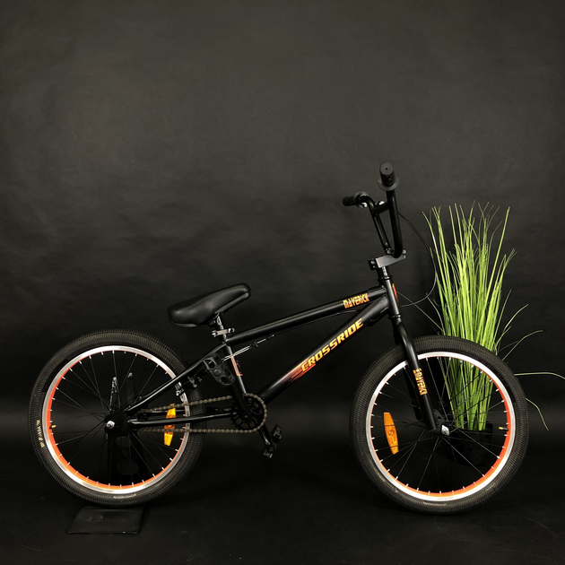 Велосипед BMX Crossride Maverick 20", рама 19,25, 2020, черно оранжевый ...