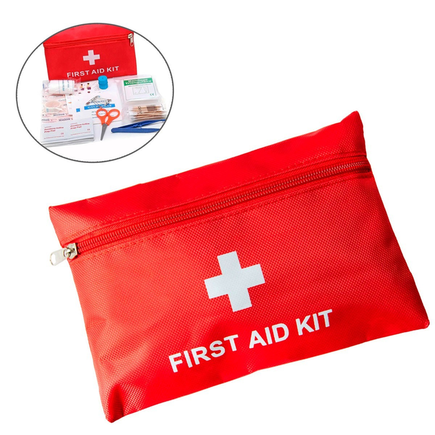 Аптечка первой помощи универсальная "First aid kit" Красная 14х20см, аптечка медицинская с наполнением (1009622-Red) - изображение 1
