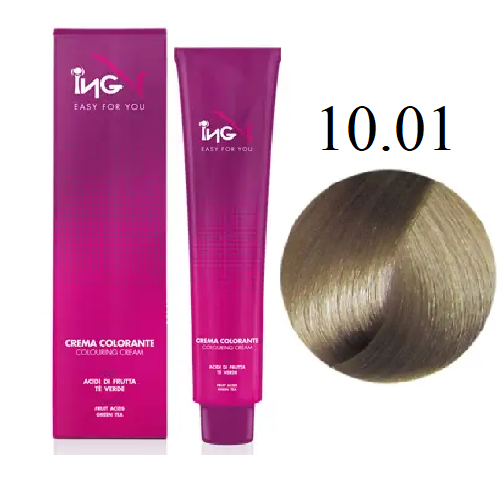 Крем-краска для волос ING Professional Colouring Cream 10.01 Ультра светлый блондин пепельный 100 мл - Фото 1 Крем-краска для волос ING Professional Colouring Cream 10.01 Ультра светлый блондин пепельный 100 мл - изображение 1