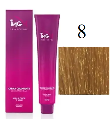 Крем-краска для волос безаммиачная ING Professional Colouring Cream No Ammonia 8 Светло-русый 100 мл - Фото 1 Крем-краска для волос безаммиачная ING Professional Colouring Cream No Ammonia 8 Светло-русый 100 мл - изображение 1