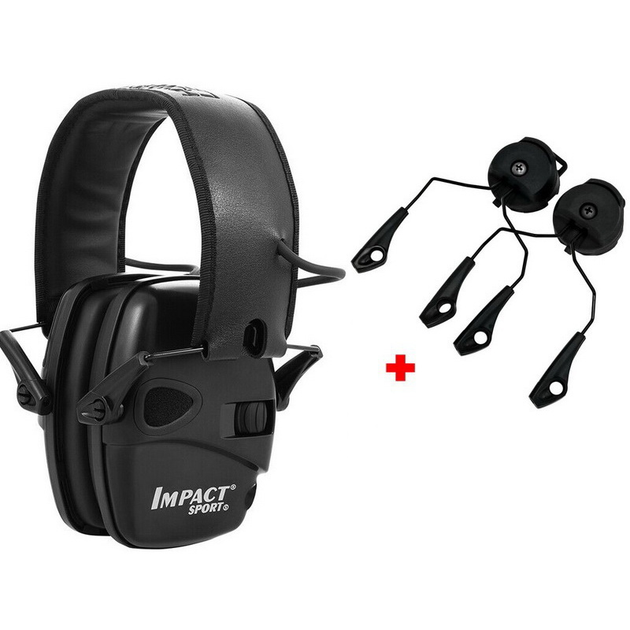 Активные наушники для стрельбы с креплением на шлем Howard Impact Sport Black (12588kr) - изображение 1