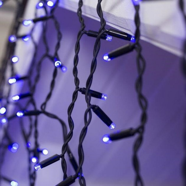 Уличная светодиодная гирлянда бахрома Magnetic 3.3-B-2 120LED 5 метров, цвет свечения Синий, с соединителем, IP65 - изображение 5