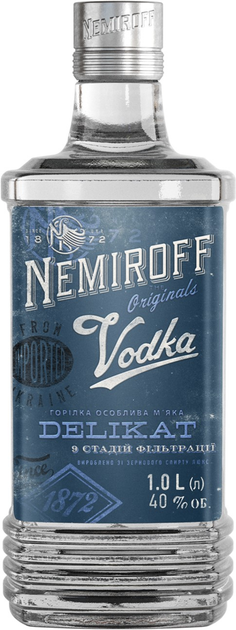 Горілка Nemiroff Делікат М'яка 1 л 40% (4820181420451) - зображення 1