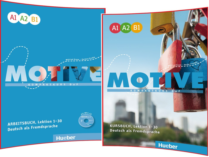 Motive. Kursbuch+Arbeitsbuch. A1-B1. Lektion 1-30. Hueber.