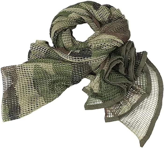 Камуфляжна сітка-шарф LOOGU з тактичної сітчастої сітки для військових зелений - зображення 1