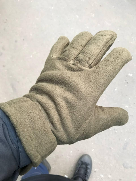Перчатки зимние флисовые пальцевые Койот размер универсальный тактические перчатки зимние - изображение 1