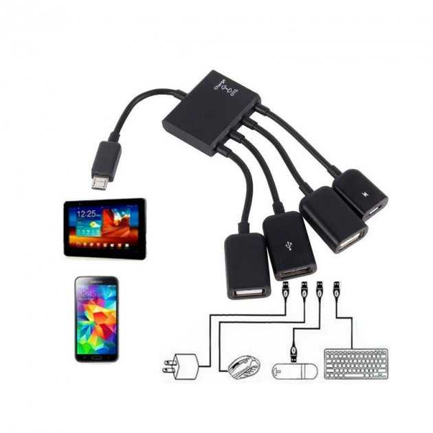 MicroUSB OTG 3-портовый хаб, адаптер для зарядки – фото, отзывы ...