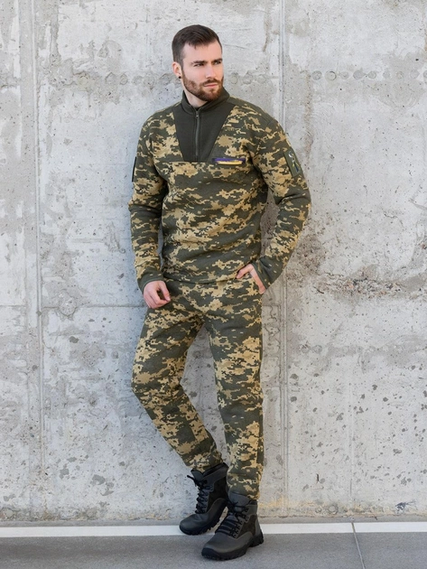 Мужской теплый костюм ZF в стиле милитари камуфляж S 13595 - изображение 1