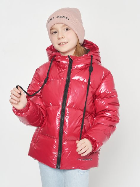Акція на Дитяча зимова куртка для дівчинки Evolution 11-ВД-22 134 см Малинова від Rozetka
