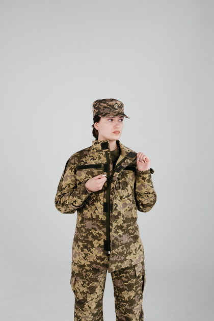 Тактична жіноча військова форма комплект костюм, (Кітель + Штани), Камуфляж: Піксель ЗСУ ММ-14, Розмір: XL - зображення 2