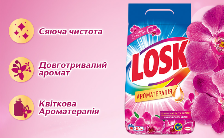 Стиральный порошок Losk Ароматерапия Эфирные масла и аромат ...