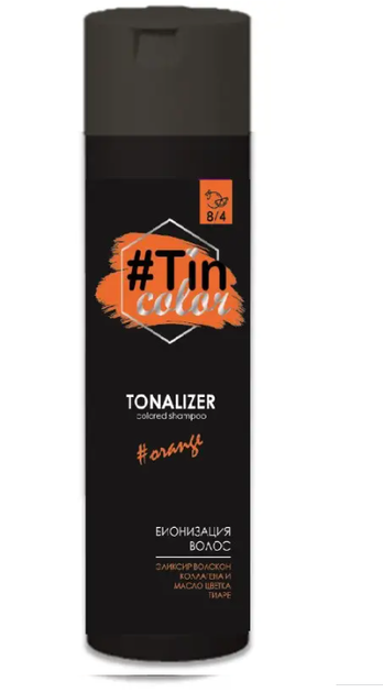 Тонирующий шампунь для волос TIN COLOR Сочный апельсин 8/4 250 мл - Фото 1 Тонирующий шампунь для волос TIN COLOR Сочный апельсин 8/4 250 мл - изображение 1