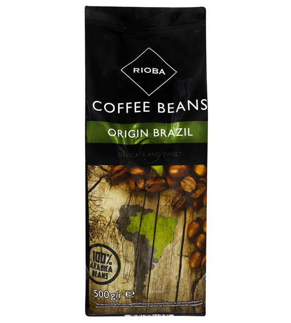 Купить Кава Rioba Coffee Beans бразильська натур смажена зерна 500г ...