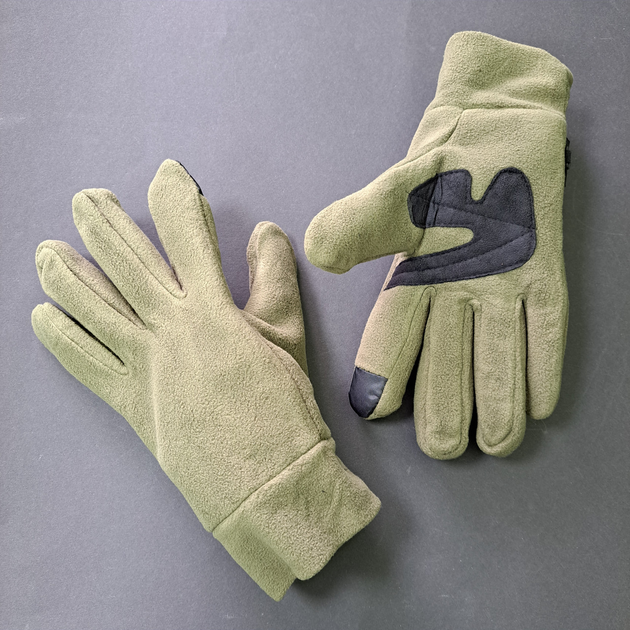 Мужские перчатки рукавицы зимние тактические для зимней рыбалки охоты флисовые Tactical Олива (9228) - изображение 2