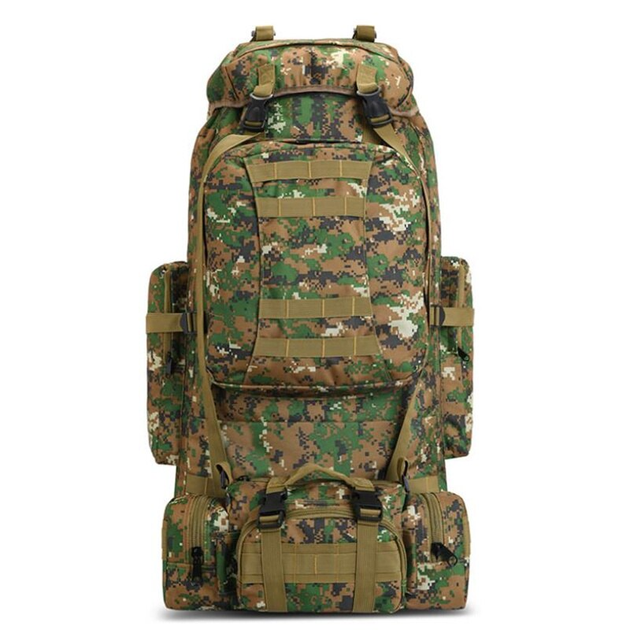 Великий рюкзак тактичний туристичний армійський Armory Tacal-A4-Green Pixel для ЗСУ, військовий, універсальний на 100л з дощовиком Зелений - зображення 2