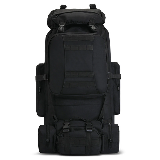Большой рюкзак тактический армейский туристический Armory Tacal-A4-Black для ЗСУ, военный, универсальный на 100л с дождевиком Черный - изображение 2