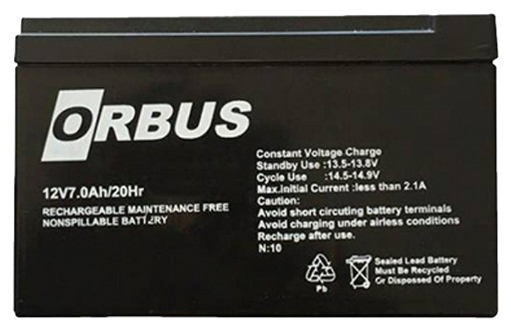 Батарея 12v 7Ah (12В 7А) (12 вольт 7 ампер) ORBUS OR1270 AGM 12V 7Ah ...