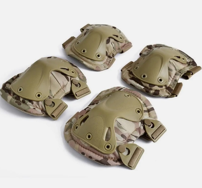Комплект защиты тактической наколенники, налокотники MHZ F001, камуфляж - зображення 1