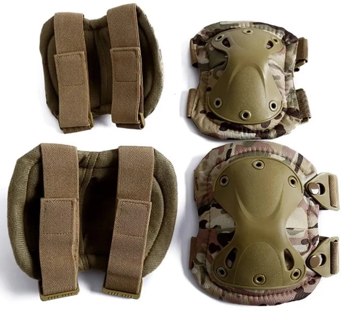 Комплект защиты тактической наколенники, налокотники MHZ F001, камуфляж - зображення 2