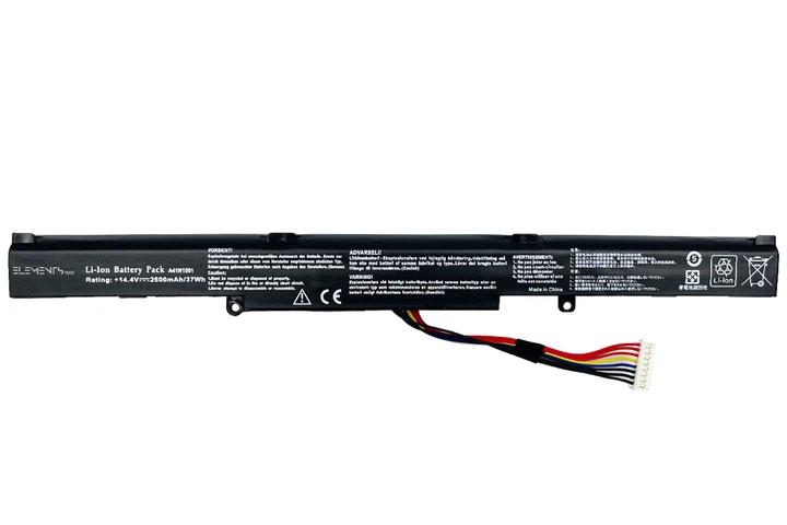 Батарея Elements MAX для Asus N552V N552VX N552VW N752V N752VX N752VW GL752VL GL752VW GL752JW G752VW 14.4V 2600 mAh (A41N1501-4S1P-2600) - изображение 2