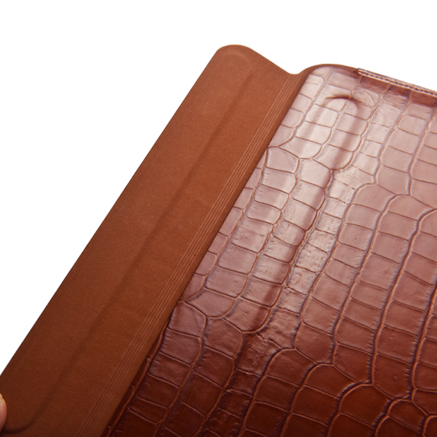Кожанный чехол WIWU Skin Croco Geniunie Leather Sleeve Series for MacBook 14" [2021], Brown - изображение 3