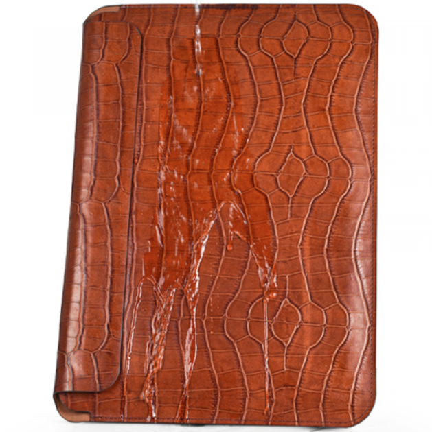 Кожанный чехол WIWU Skin Croco Geniunie Leather Sleeve Series for MacBook 14" [2021], Brown - изображение 4