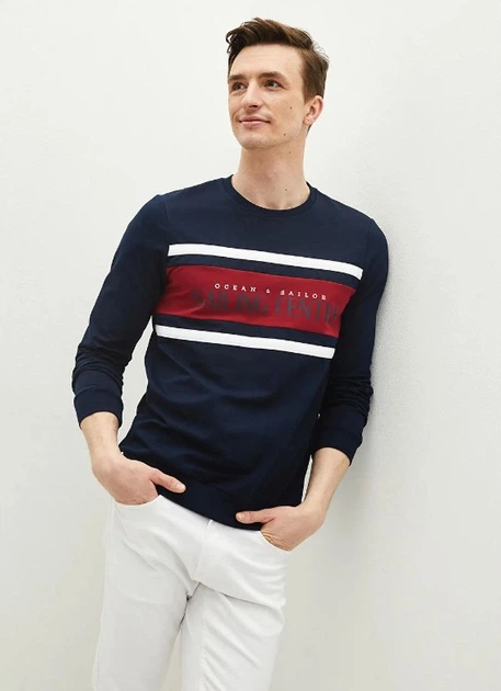 Мужской лонгслив LC Waikiki Sailing centre c красной полоской XXL