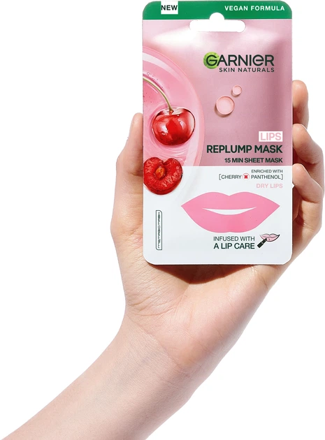 Maska w płachcie Garnier Skin Naturals Nawilżająca i Regenerująca Suche Usta 6 g (3600542413619) - obraz 4