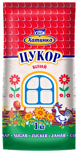 Цукор білий 1кг. Хатинка - Фото 1 Цукор білий 1кг. Хатинка - зображення 1