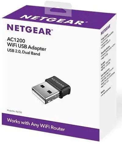 Adapter Wi-Fi Netgear A6150 AC1200 USB 2.0 (A6150-100PES) - obraz 2