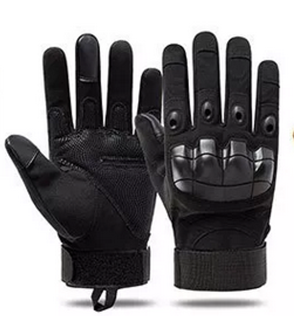 Перчатки тактические защитные с закрытыми пальцами черный сенсорные розмір XL - изображение 1